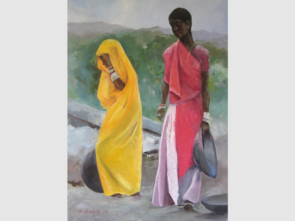Young Indian Women, oil on canvas 100x70cm - n.a.
